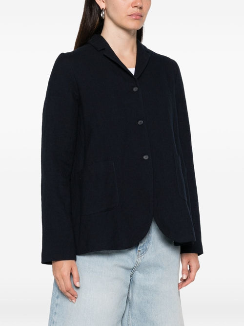 Apuntob Wool-Cotton Twill Blazer — Navy