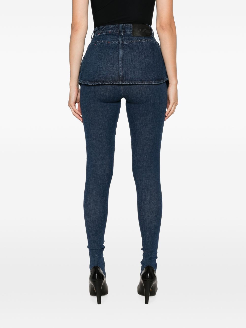 Diesel Skinny Denim with Peplum Detail Jeans — Navy