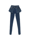 Diesel Skinny Denim with Peplum Detail Jeans — Navy