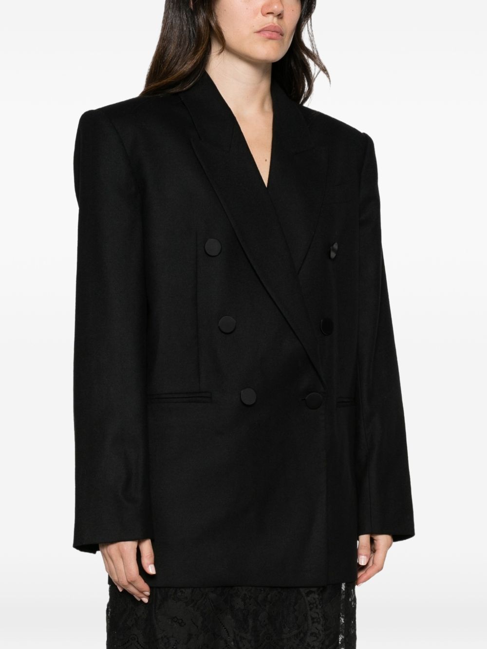 Zimmermann Wool Double-Breasted Blazer — Black