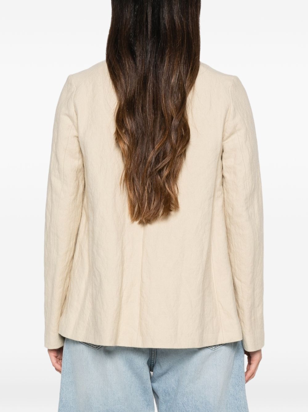 Apuntob Wool-Blend Twill Blazer — Beige