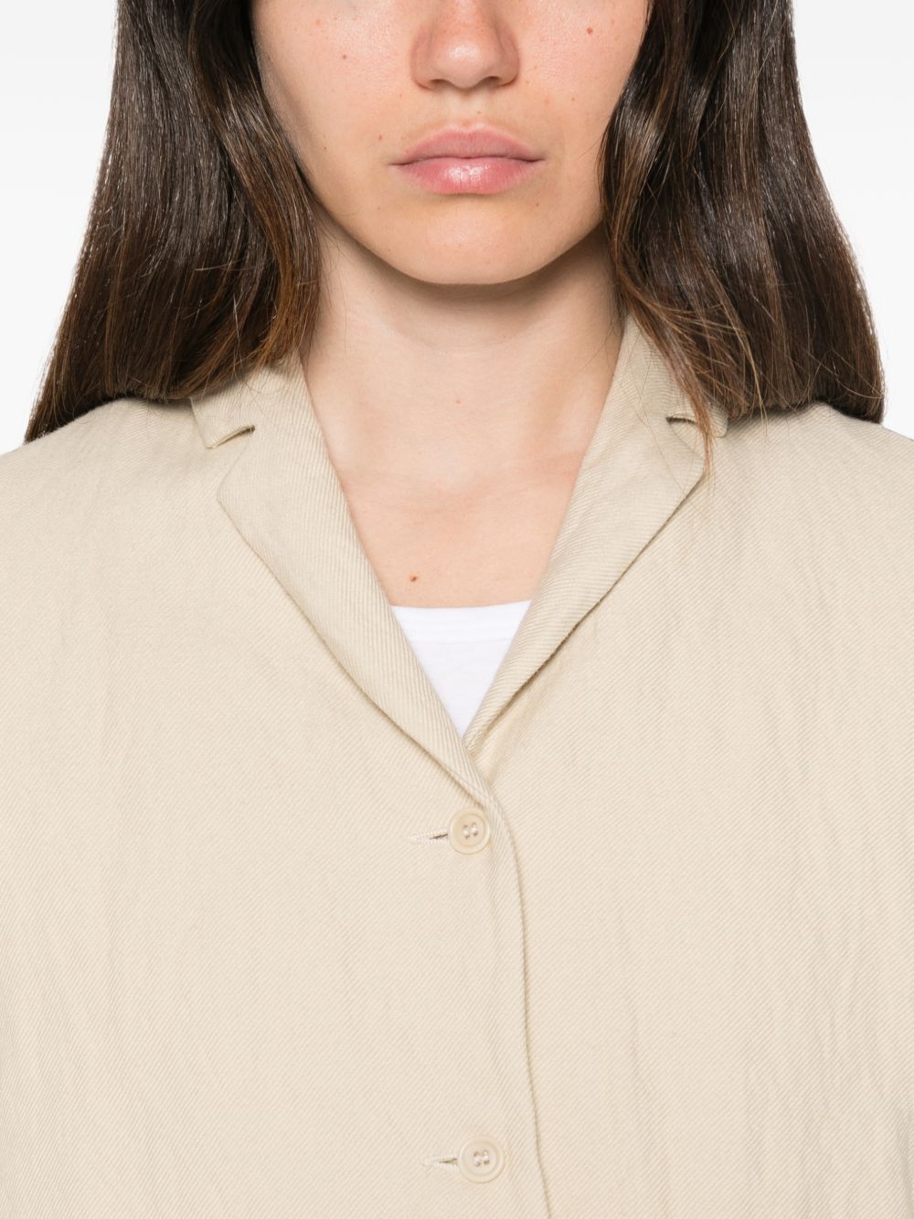 Apuntob Wool-Blend Twill Blazer — Beige