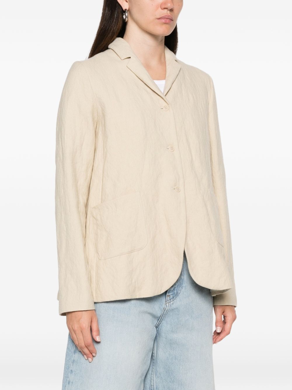 Apuntob Wool-Blend Twill Blazer — Beige
