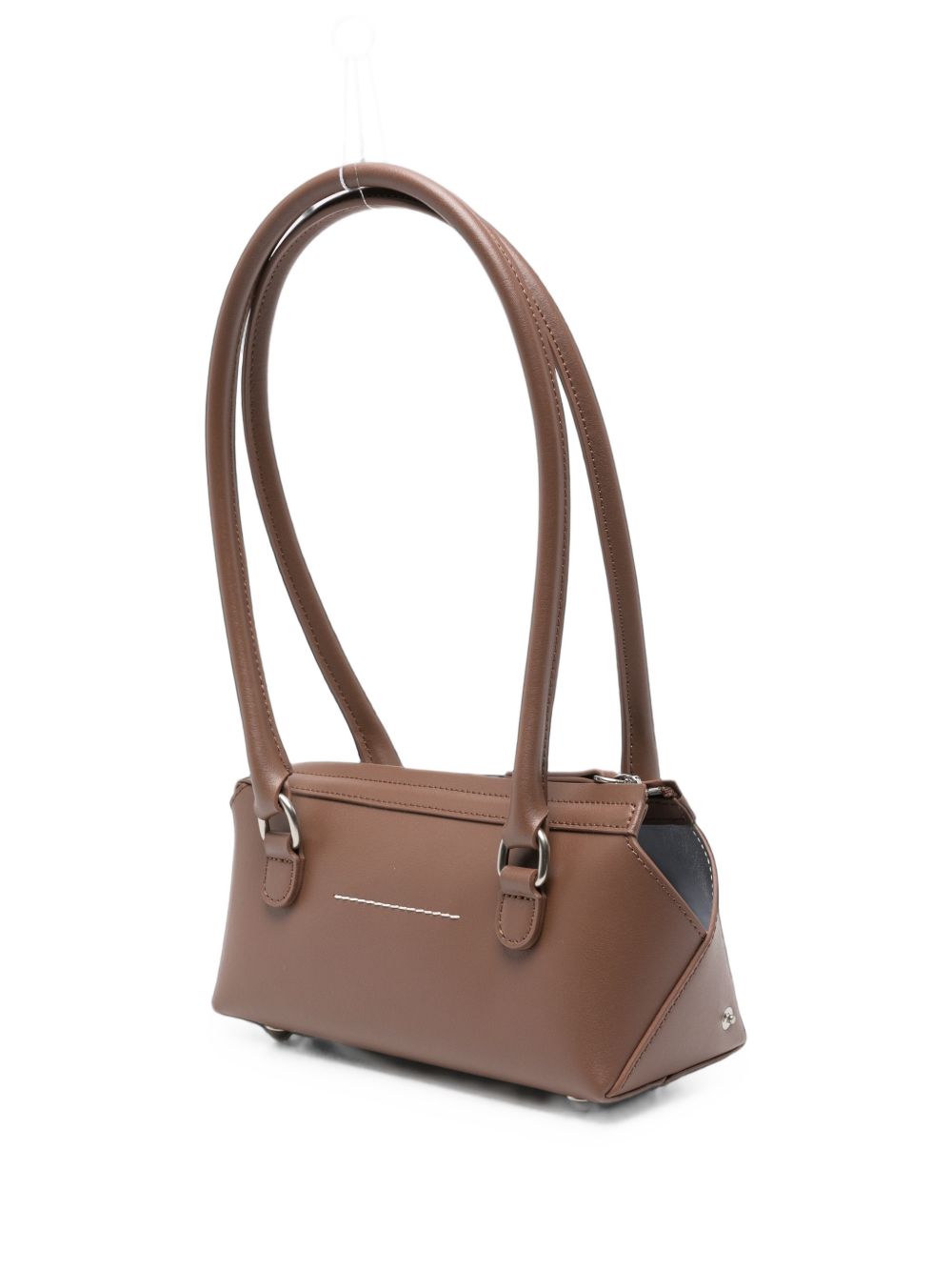 MM6 Maison Margiela Logo-Print Leather Shoulder Bag — Brown