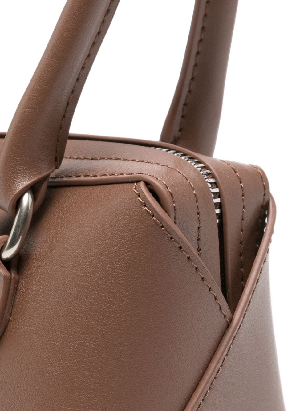 MM6 Maison Margiela Logo-Print Leather Shoulder Bag — Brown