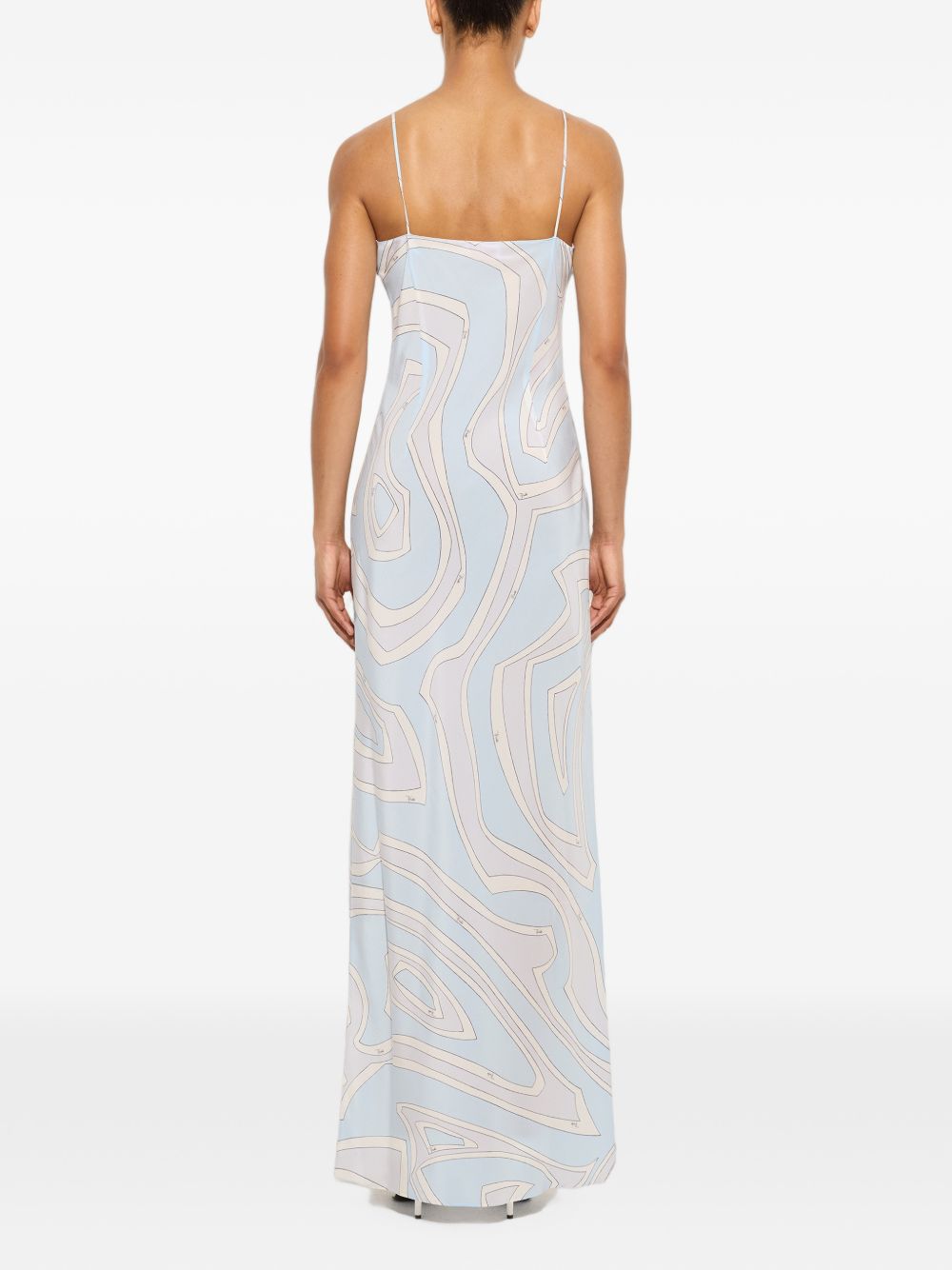 Pucci Abstract Print Silk Dress — Light Blue