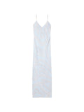 Pucci Abstract Print Silk Dress — Light Blue