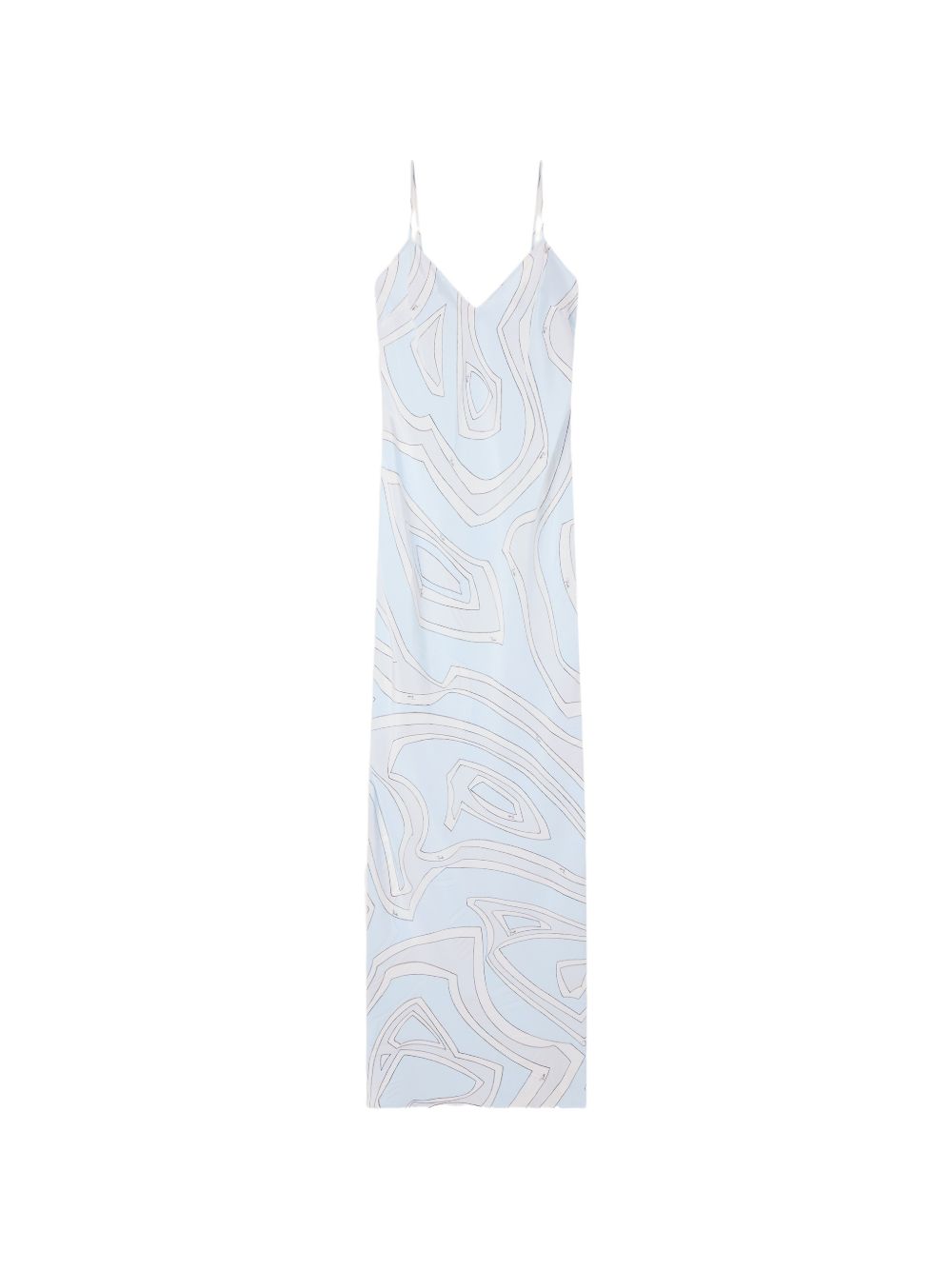 Pucci Abstract Print Silk Dress — Light Blue