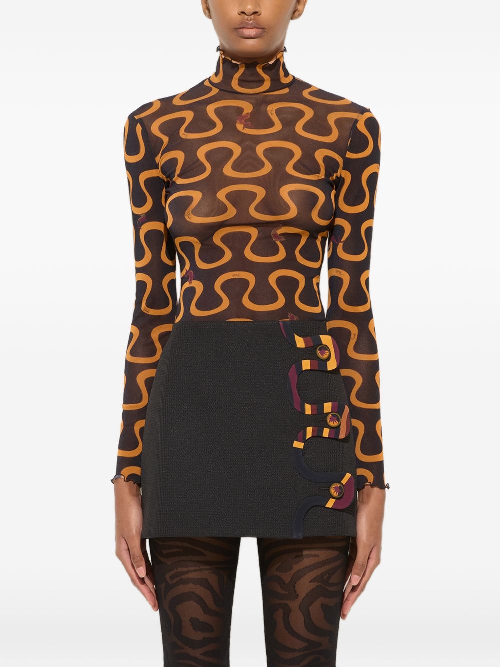 Pucci Printed Silk Blouse — Black