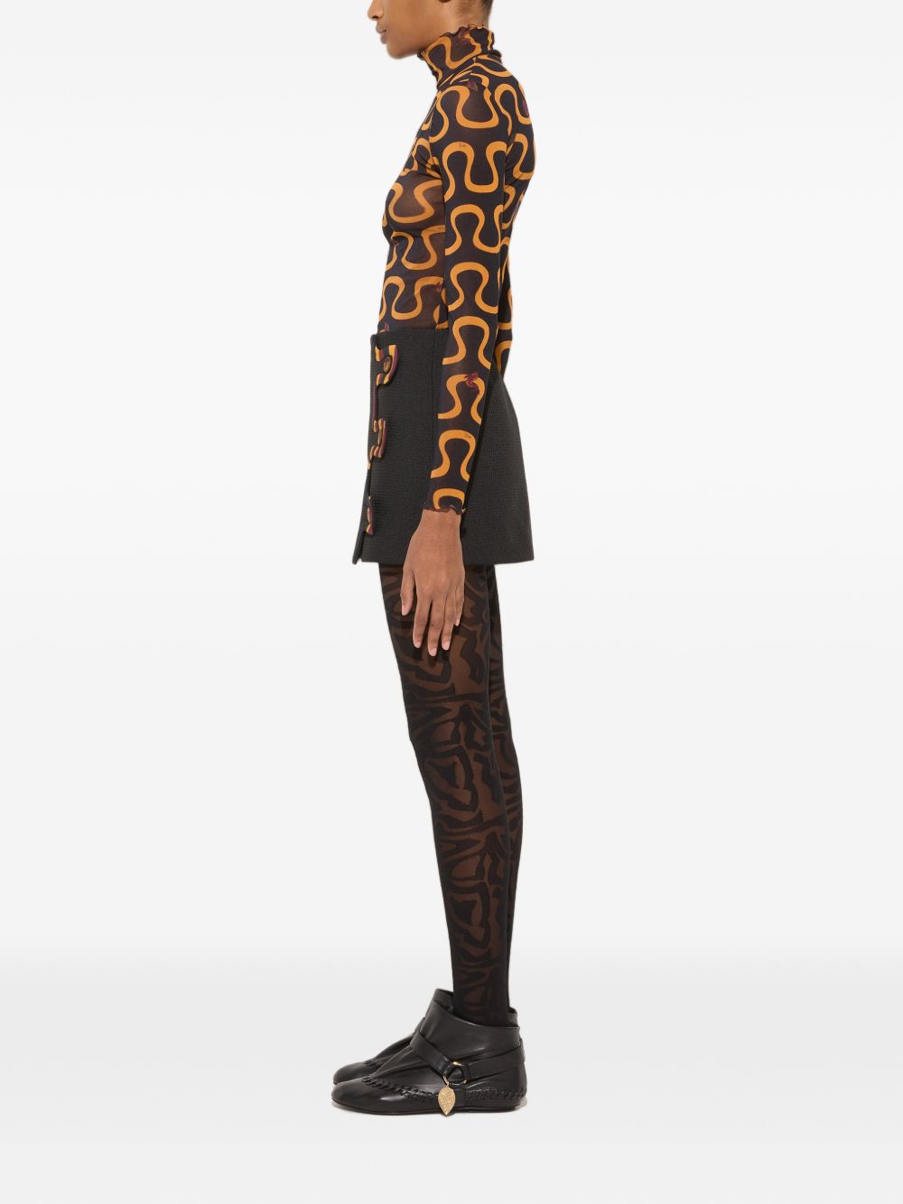 Pucci Printed Silk Blouse — Black