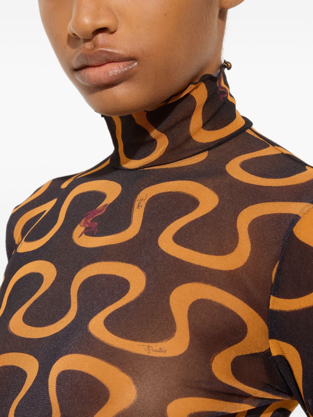 Pucci Printed Silk Blouse — Black