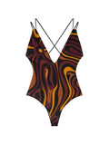 Pucci Printed Abstract One-Piece Swimsuit — Burgundy