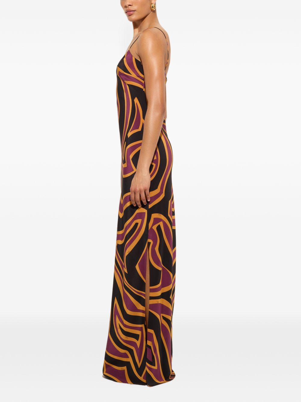 Pucci Silk Abstract Graphic Dress — Black