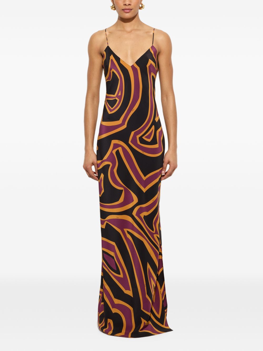 Pucci Silk Abstract Graphic Dress — Black