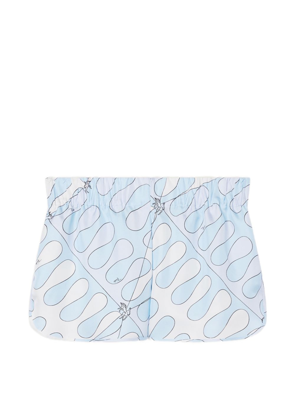 Pucci Silk Bloomer Shorts — Light Blue
