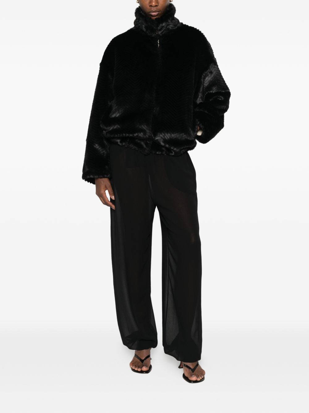 Forte Forte Faux Fur Jacket — Black