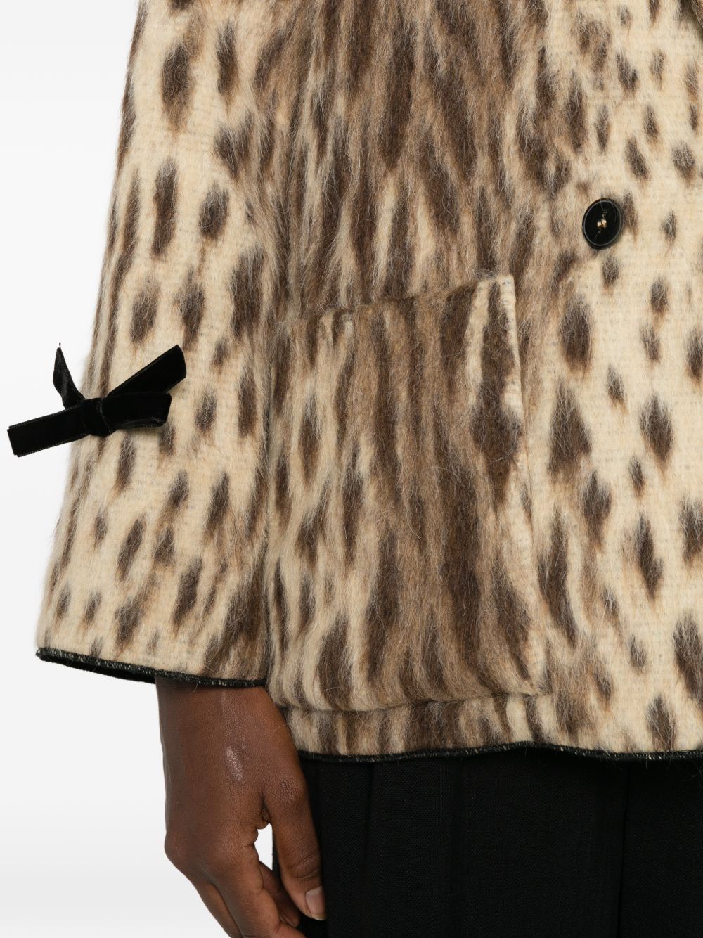 Forte Forte Leopard Print Wool Blend Blazer — Brown