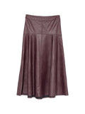 Forte Forte Eco Leather A-Line Skirt — Burgundy