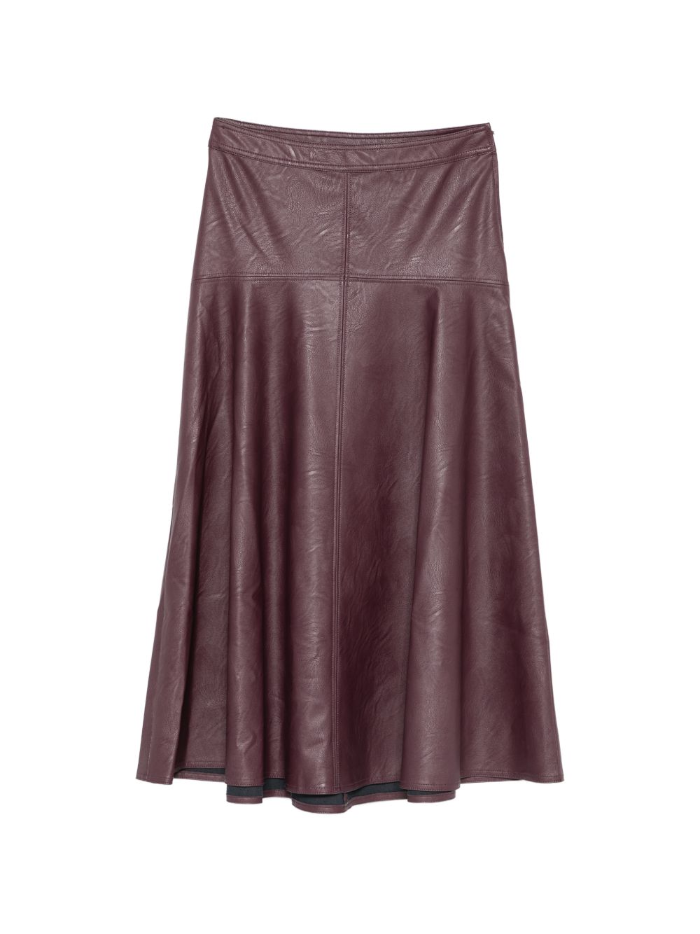 Forte Forte Eco Leather A-Line Skirt — Burgundy