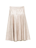 Forte Forte Metallic Eco Leather Skirt — Silver