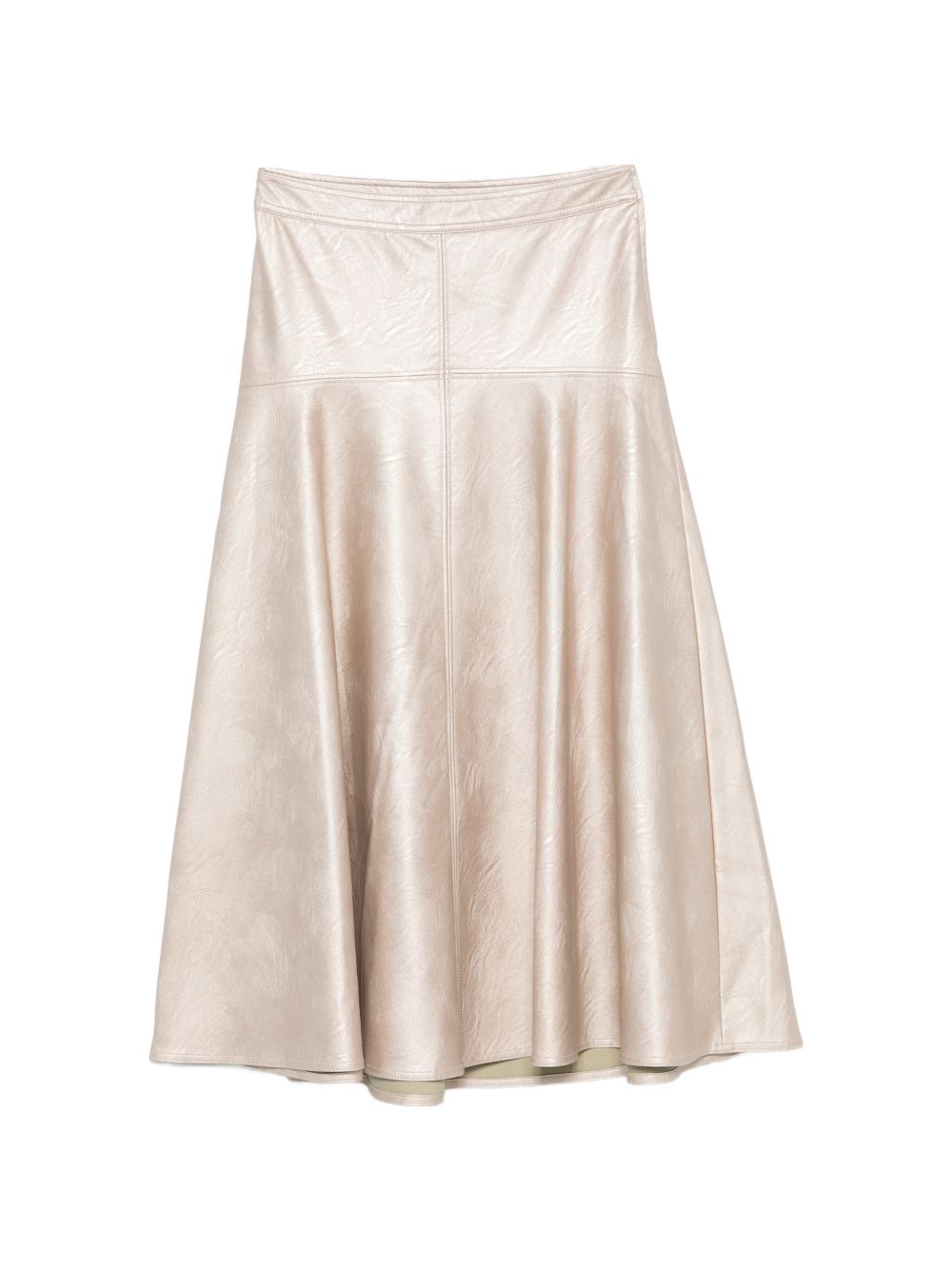 Forte Forte Metallic Eco Leather Skirt — Silver