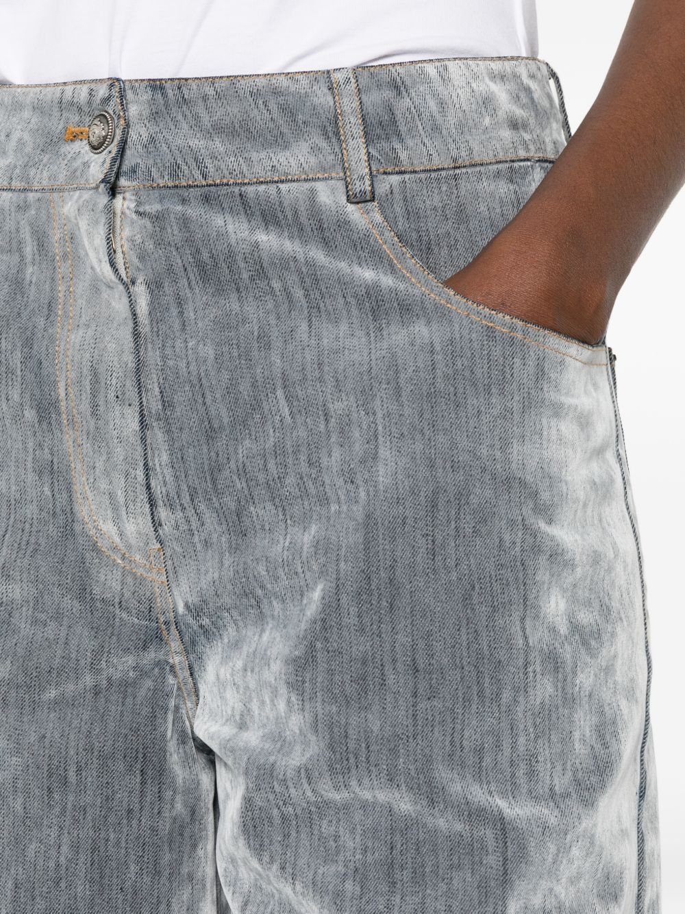 Forte Forte Wide-Leg Denim Jeans — Grey