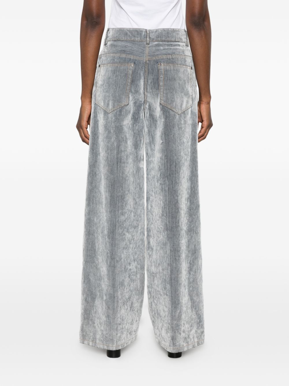 Forte Forte Wide-Leg Denim Jeans — Grey