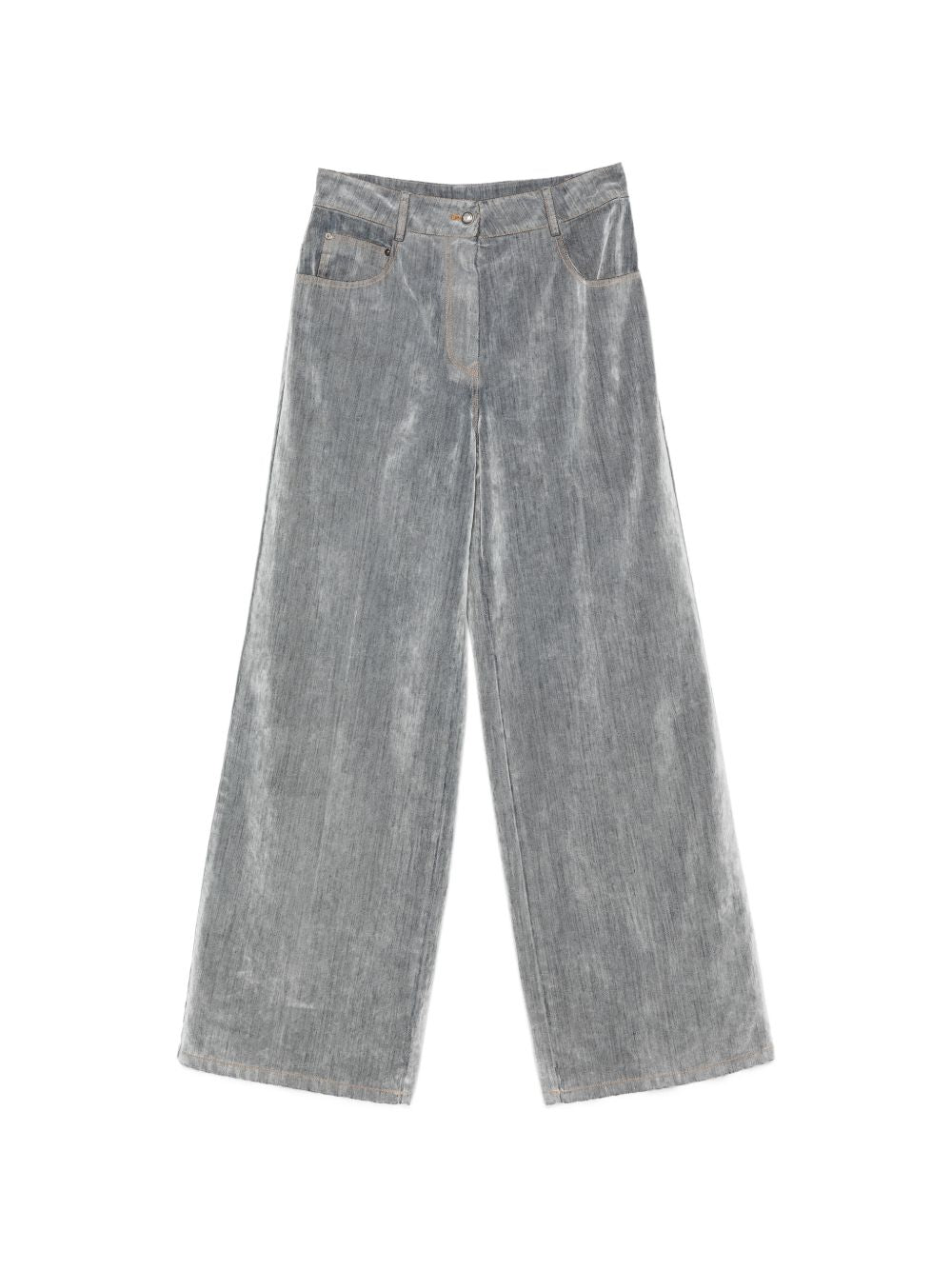 Forte Forte Wide-Leg Denim Jeans — Grey