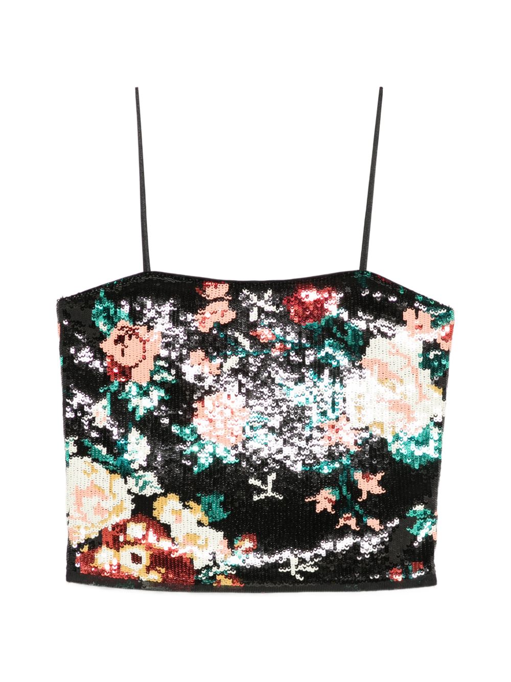 Forte Forte Sequined Floral Tank Top — Black