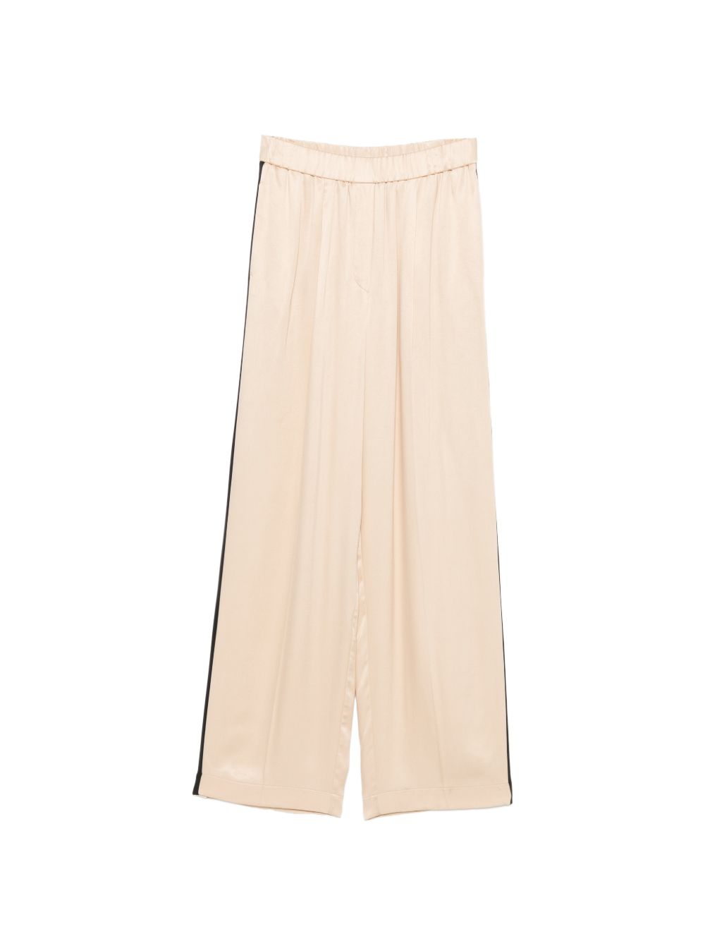 Forte Forte Side-Stripe Satin Trousers — Beige