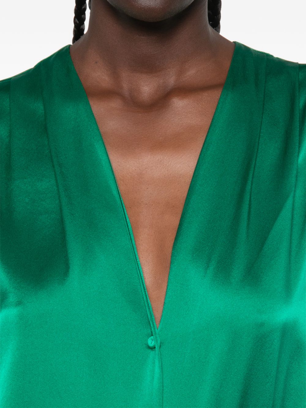 Forte Forte Silk Satin Shirt — Green