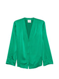 Forte Forte Silk Satin Shirt — Green
