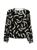 Forte Forte Leopard-Print Velvet Blouse — Black