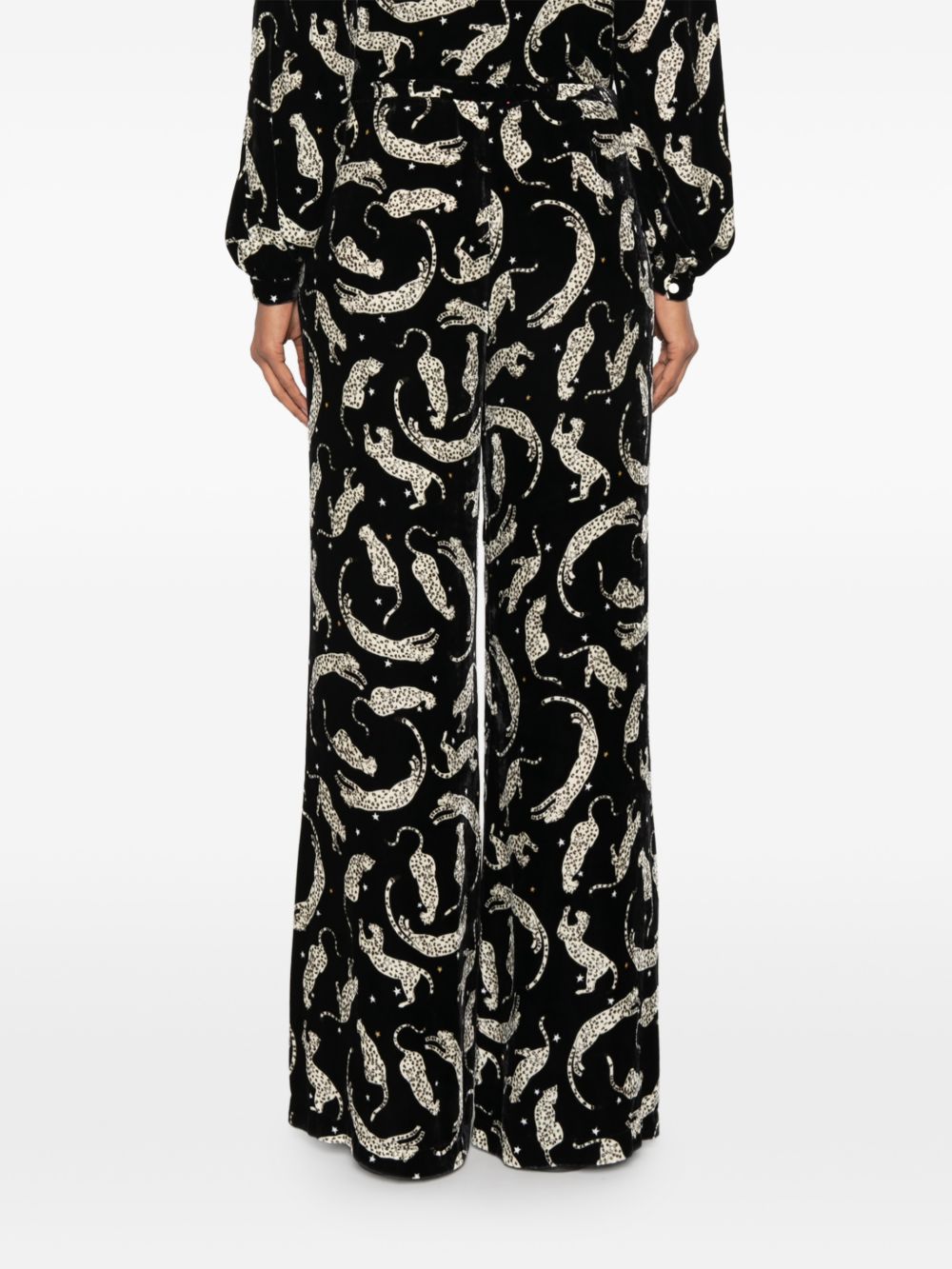 Forte Forte Printed Velvet Trousers — Black