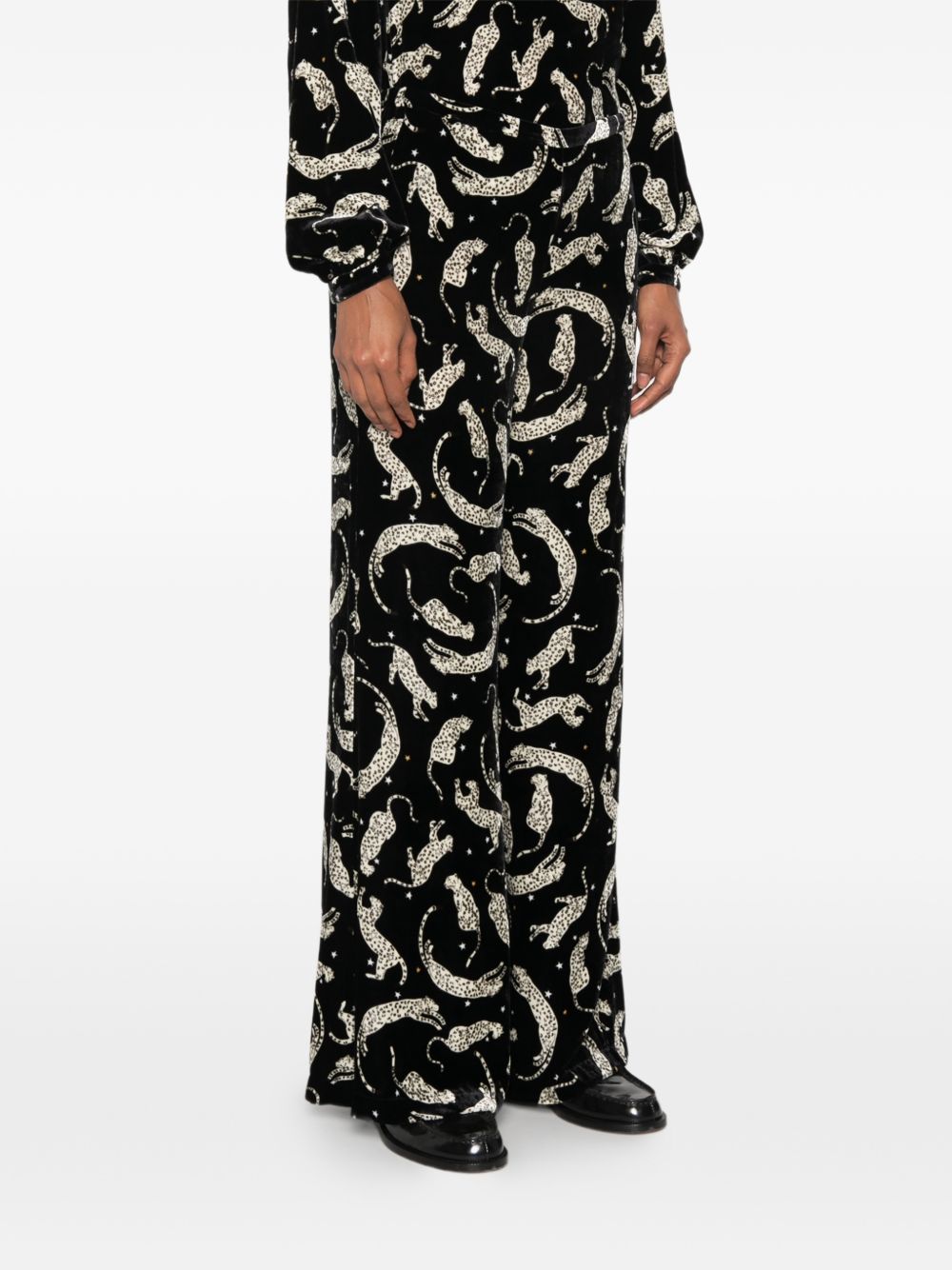 Forte Forte Printed Velvet Trousers — Black