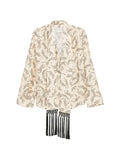 Forte Forte Feather-Print Fringed Shirt — Cream