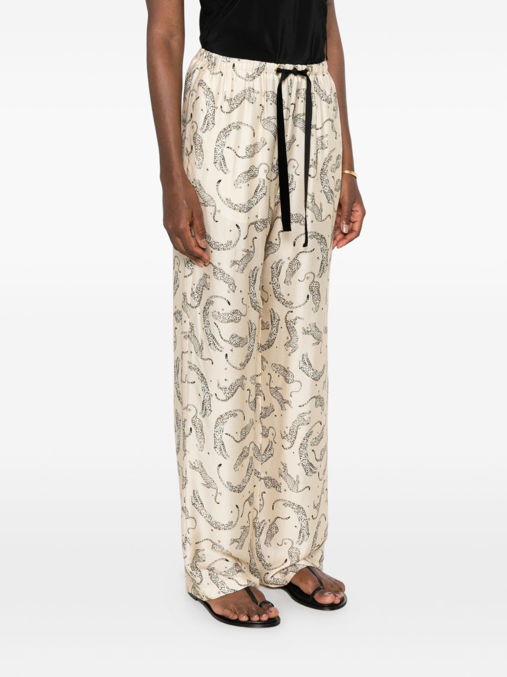 Forte Forte Paisley-Printed Drawstring Trousers — Cream