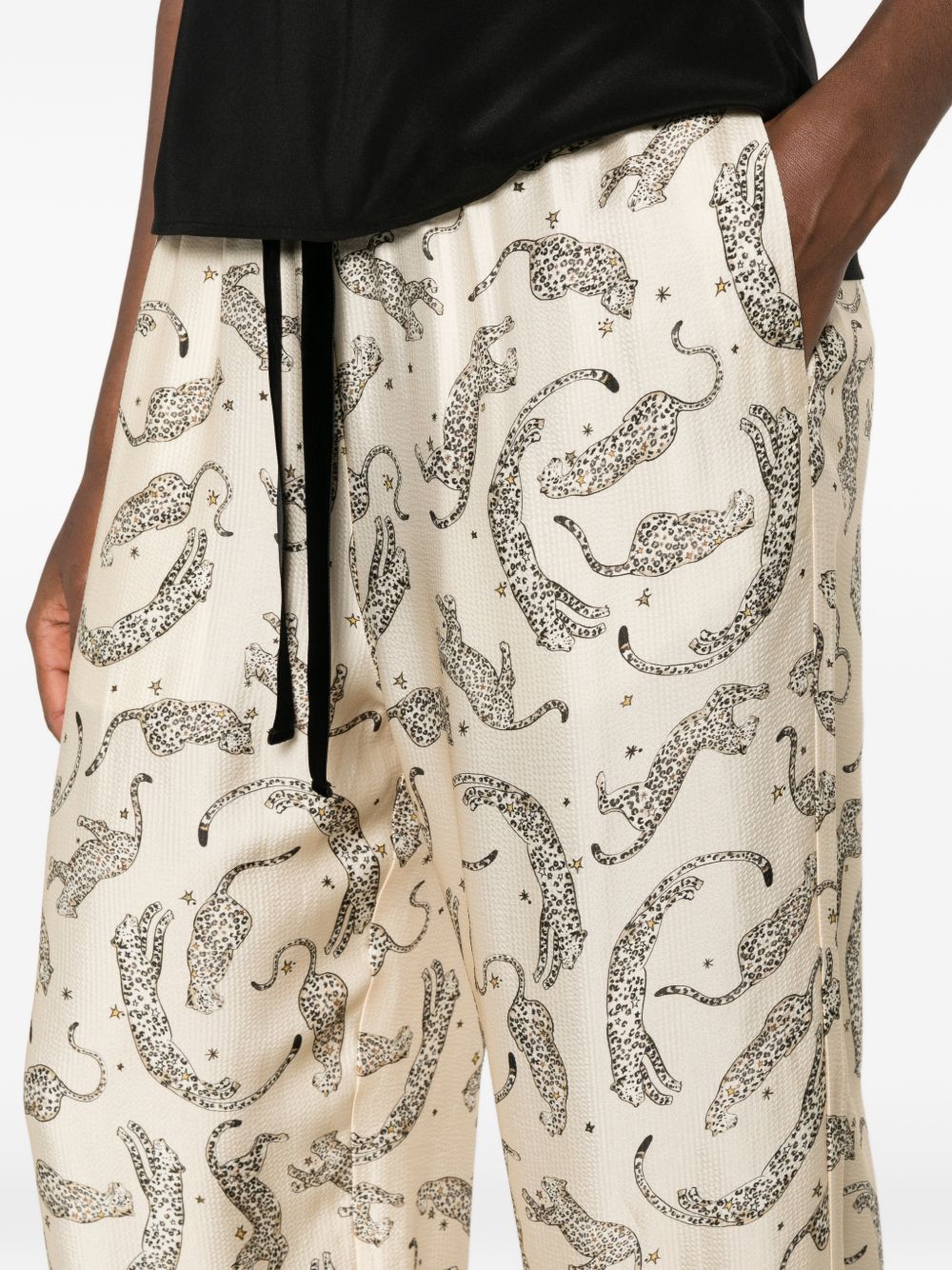 Forte Forte Paisley-Printed Drawstring Trousers — Cream