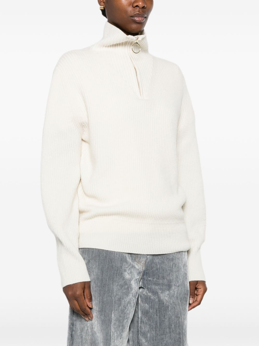 Forte Forte Wool-Cashmere Blend Sweater — White