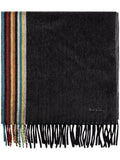 Paul Smith Cashmere Striped Scarf — Black