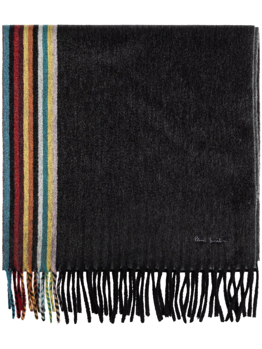Paul Smith Cashmere Striped Scarf — Black