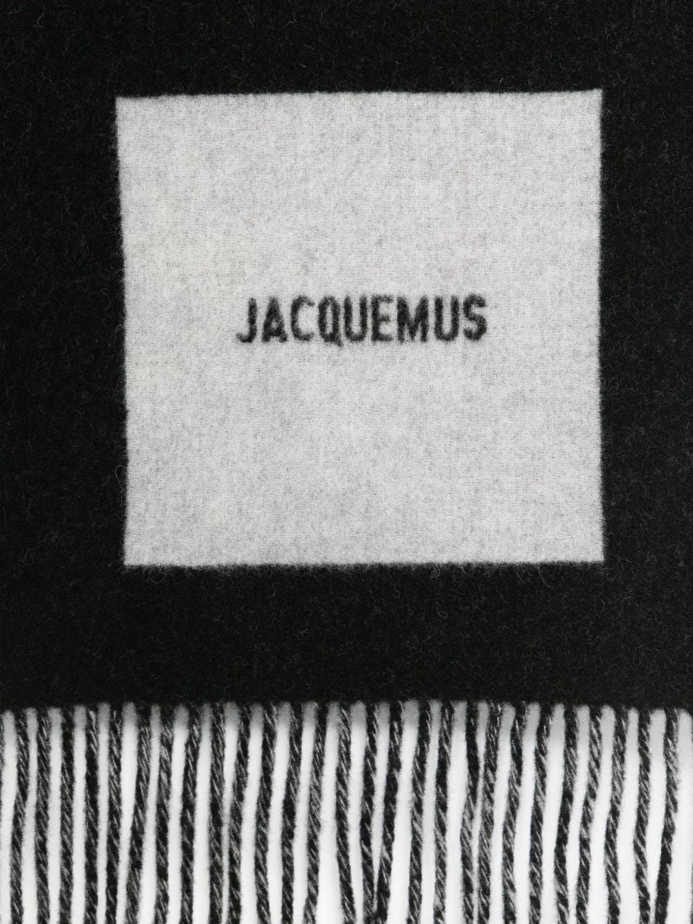 JACQUEMUS Jacquard Logo Scarf — Black