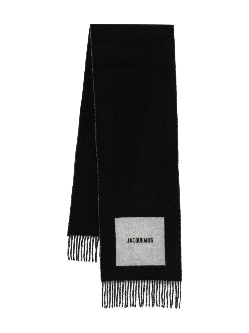 JACQUEMUS Jacquard Logo Scarf — Black