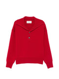 Ami Paris Ribbed Knit Sweater — Red