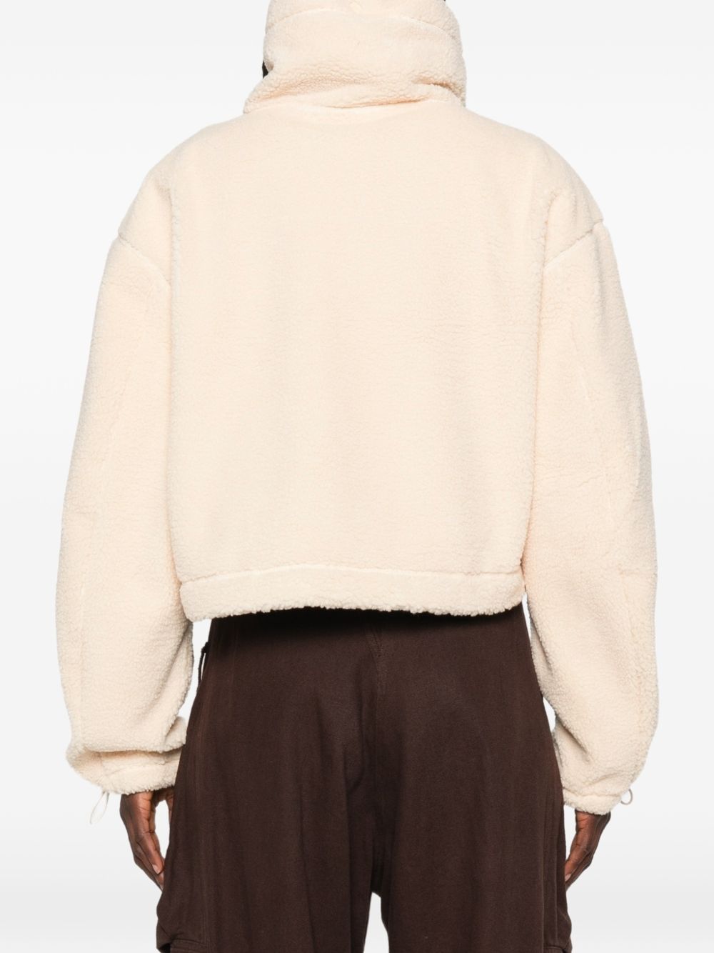 Adidas By Stella McCartney Teddy Texture Zip-Up Sweatshirt — Beige