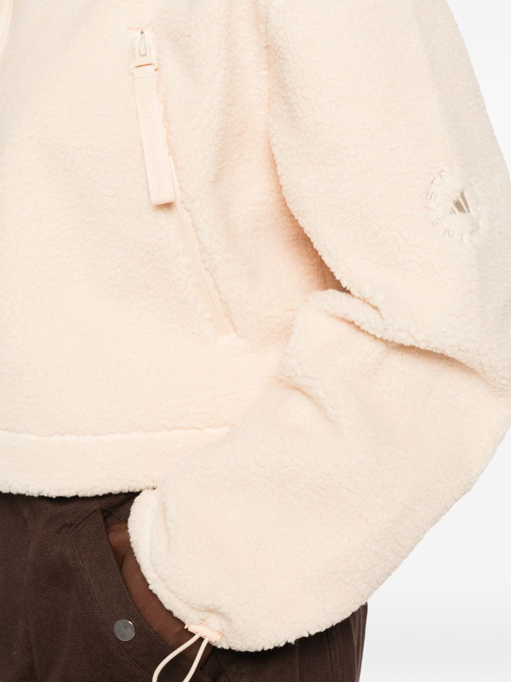 Adidas By Stella McCartney Teddy Texture Zip-Up Sweatshirt — Beige