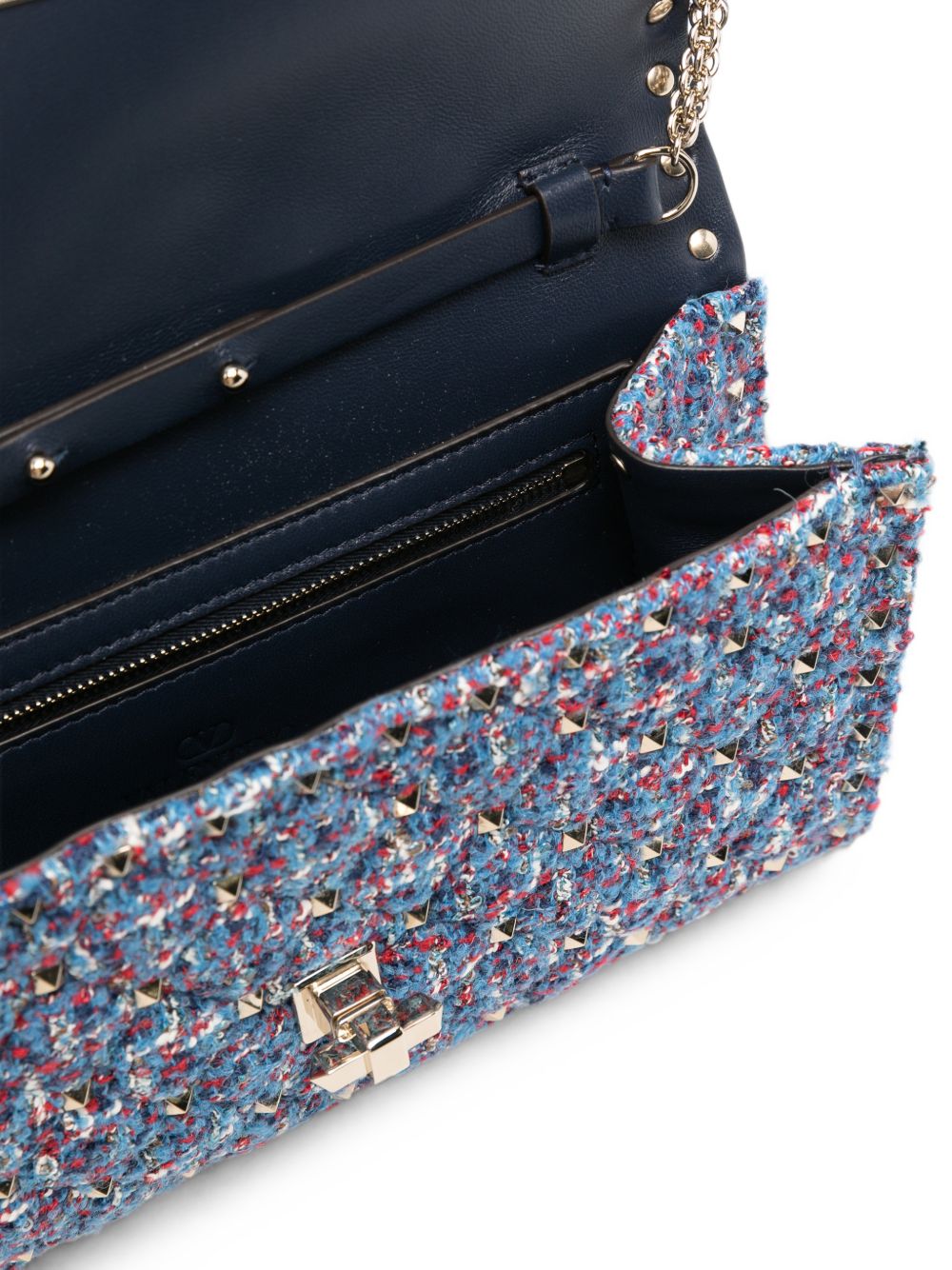 Valentino Garavani Rockstud Spike Shoulder Bag — Blue