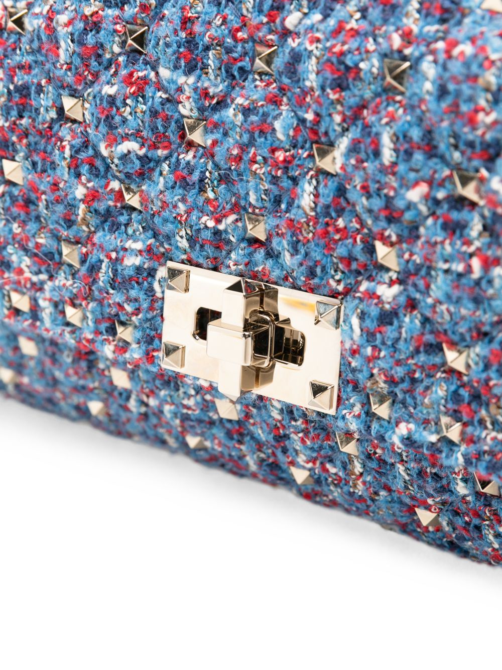 Valentino Garavani Rockstud Spike Shoulder Bag — Blue