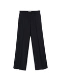 Jil Sander Wide-Leg Pressed Crease Trousers — Black