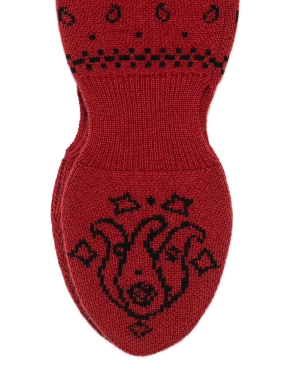 GUEST IN RESIDENCE Intarsia Paisley Knit Scarf — Bordeaux